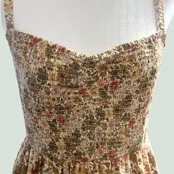 Madewell Floral Smocked Mini Dress XXL Cottagecore Fit & Flare - Picture 4 of 5